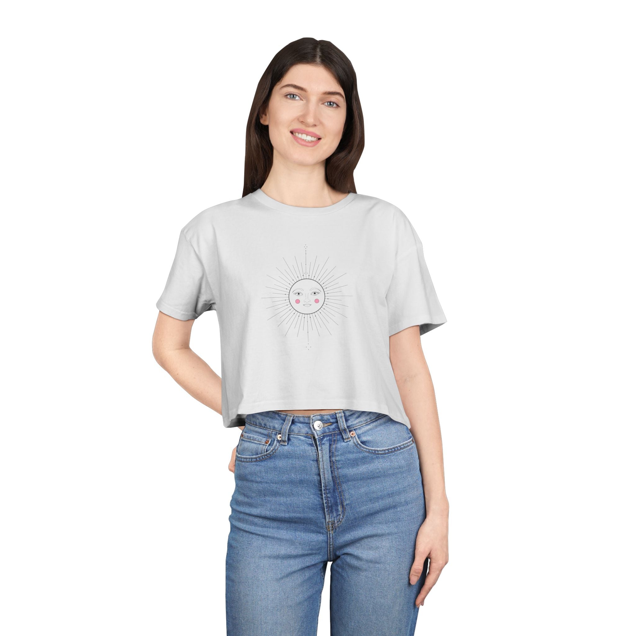 Sun Face Women's Crop Tee